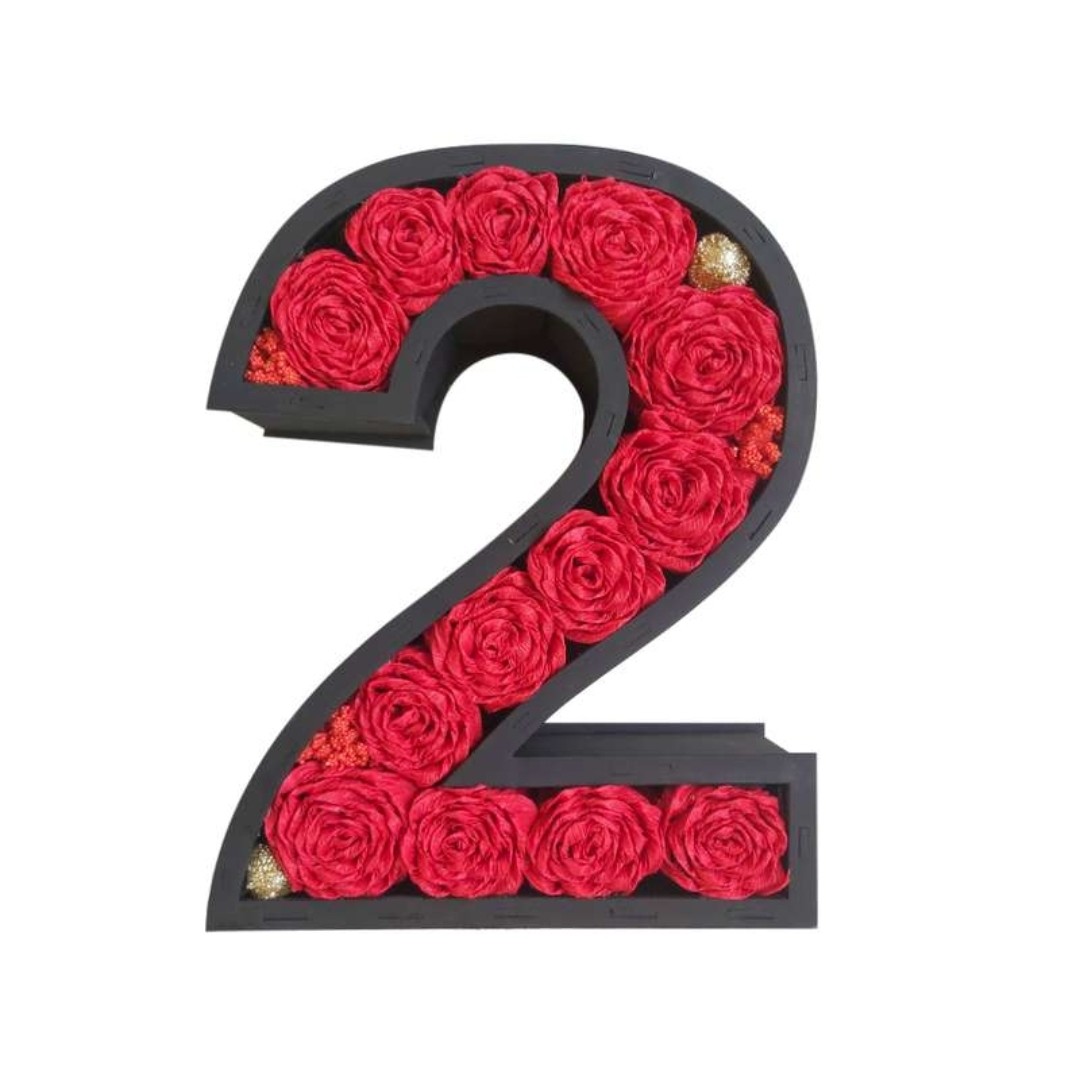 باکس گل مدل عدد 2 انگلیسی