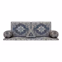 ست 6 تکه پشتی سنتی طرح قاجار سرمه ای 