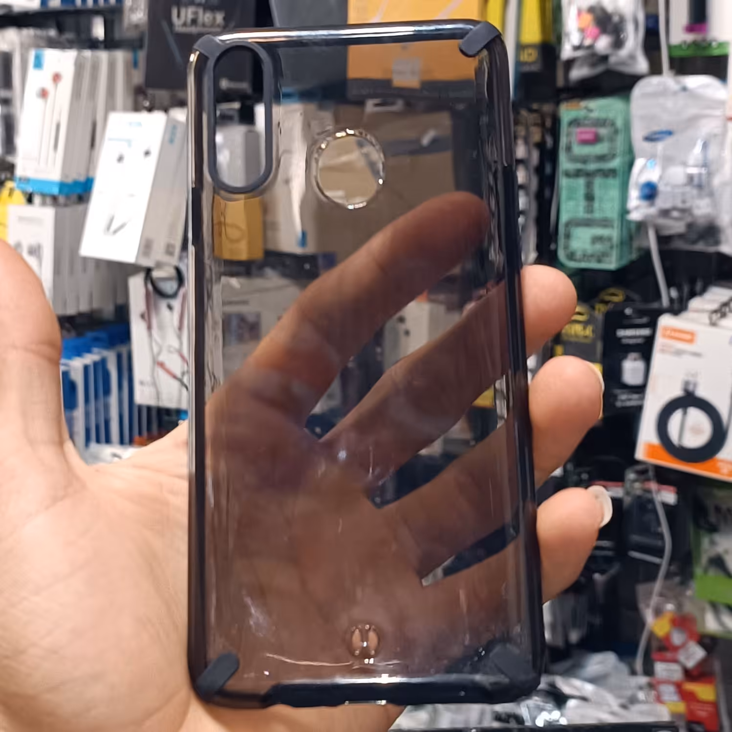 قاب گارد کاور Samsung a20s شفاف رنگ مشکی کیفیت بالا سامسونگ ا بیست اس 