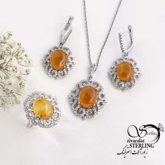 نیمست نقره با سنگ عقیق یمن عیار925 کد 16641