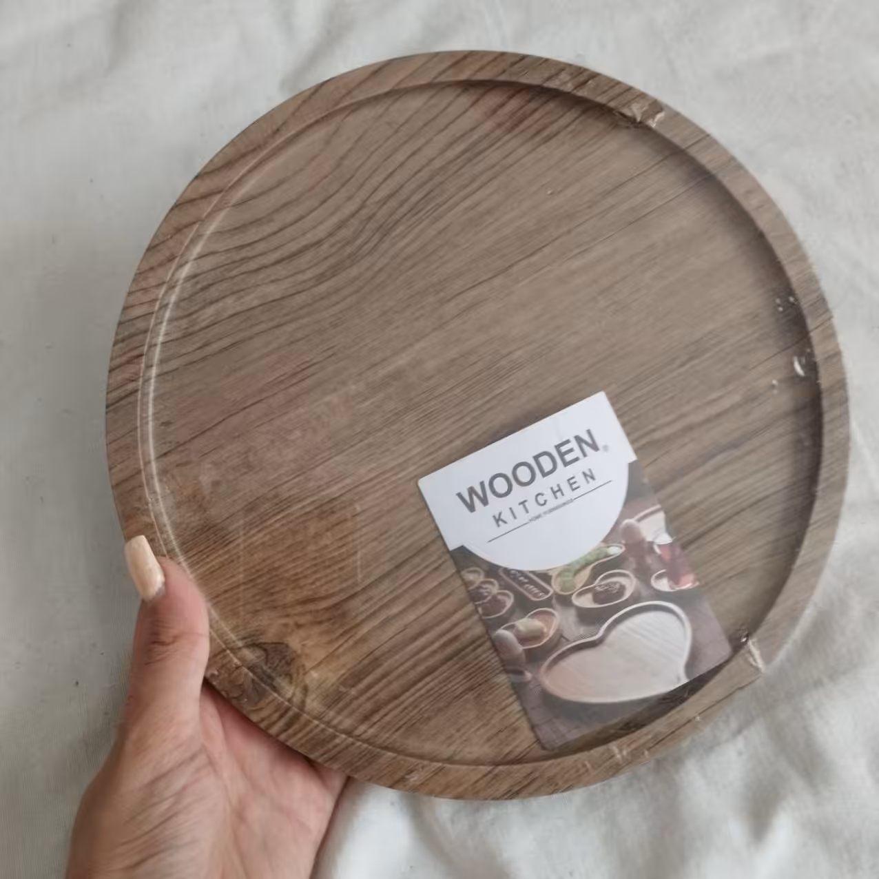 سینی چوبی رنگ گردویی