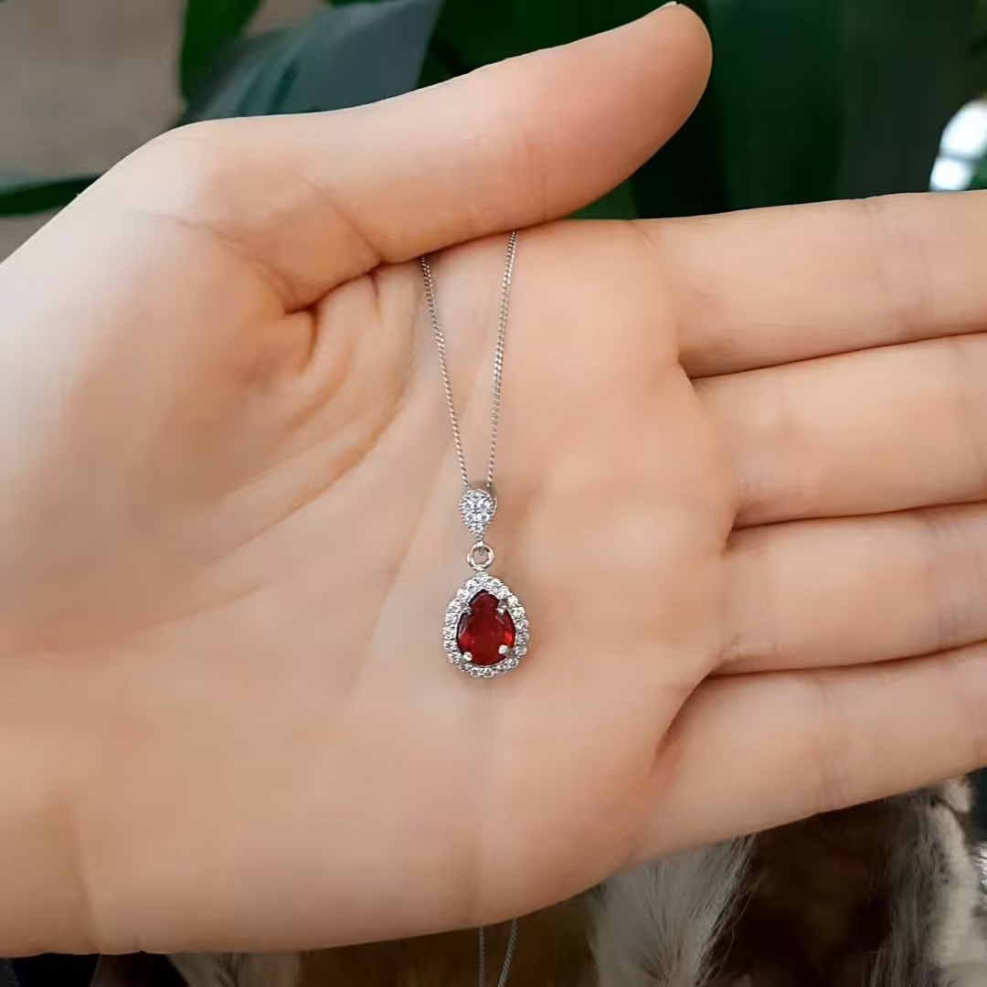 گردنبند نقره اشکی دخترانه 