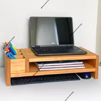 میز نگهدارنده مانیتور و لپ تاپ چوبی 