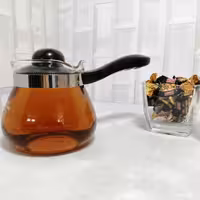 شیرجوش پیرکس 800سی سی قهوه جوش قوری پیرکس دارای جعبه کادوئی پذیرایی 