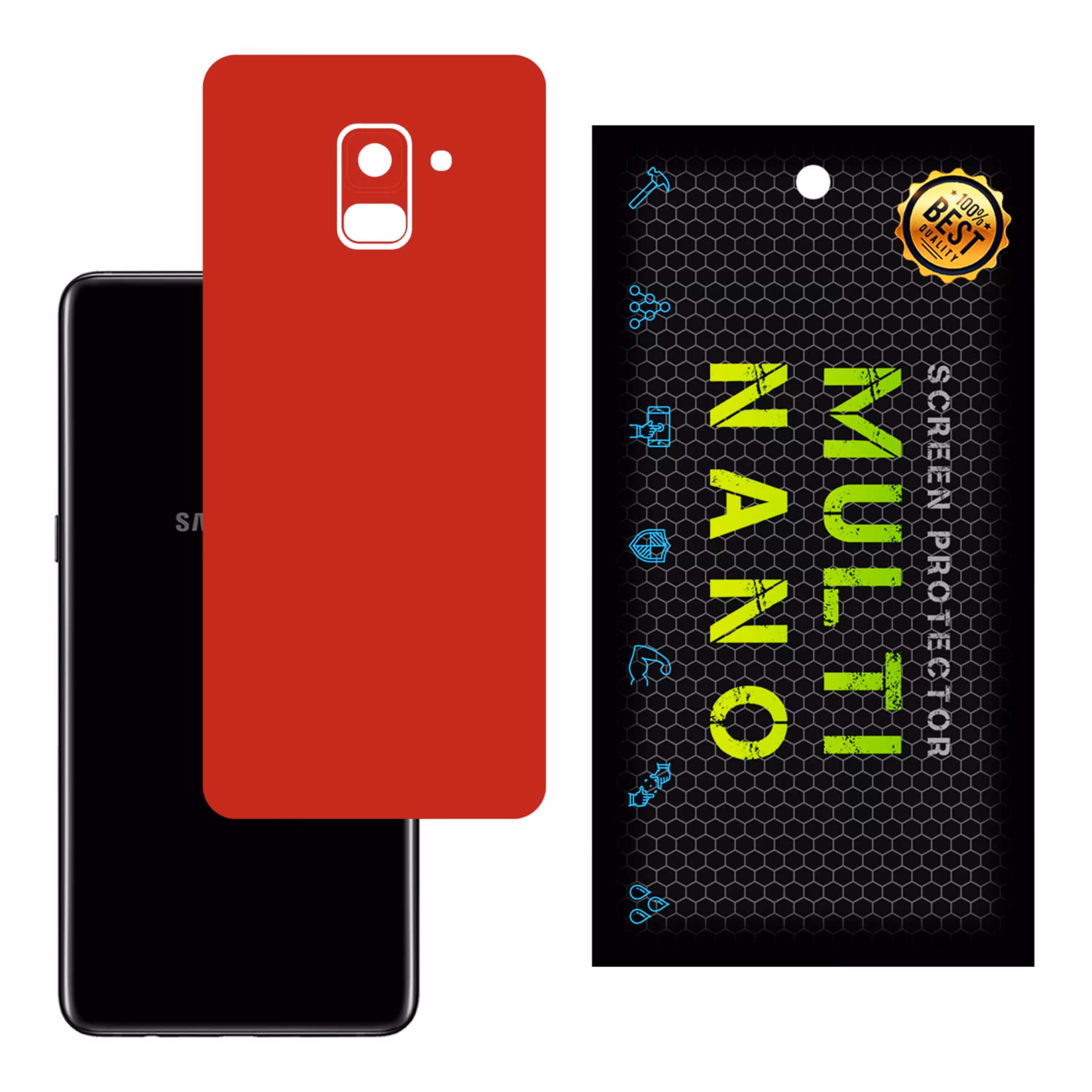 برچسب پوششی MultiNano مدل X-F1M-Red برای پشت موبایل  سامسونگ  A8 2018