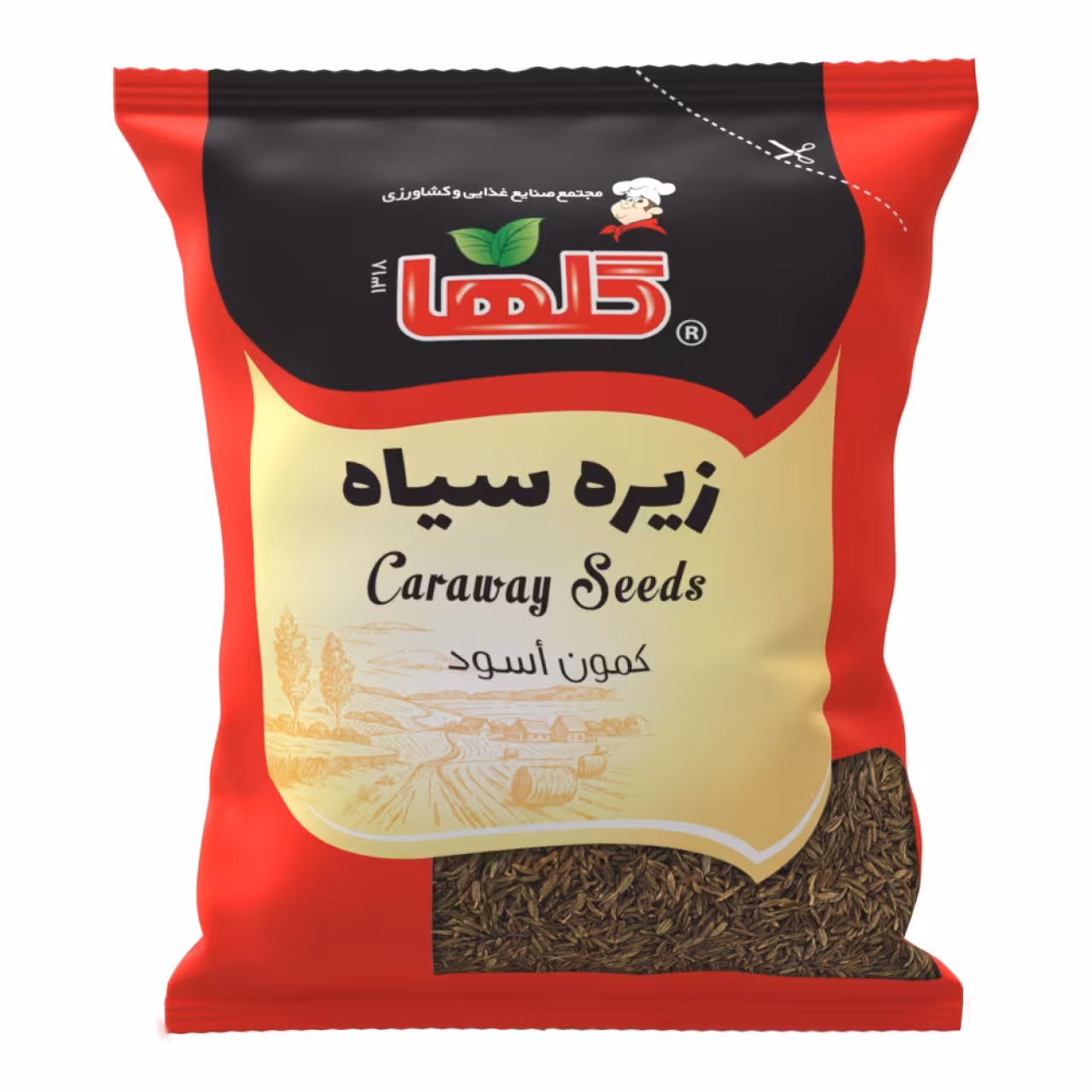 قلم زیره سیاه گلها حجم 10 گرم – سلفون