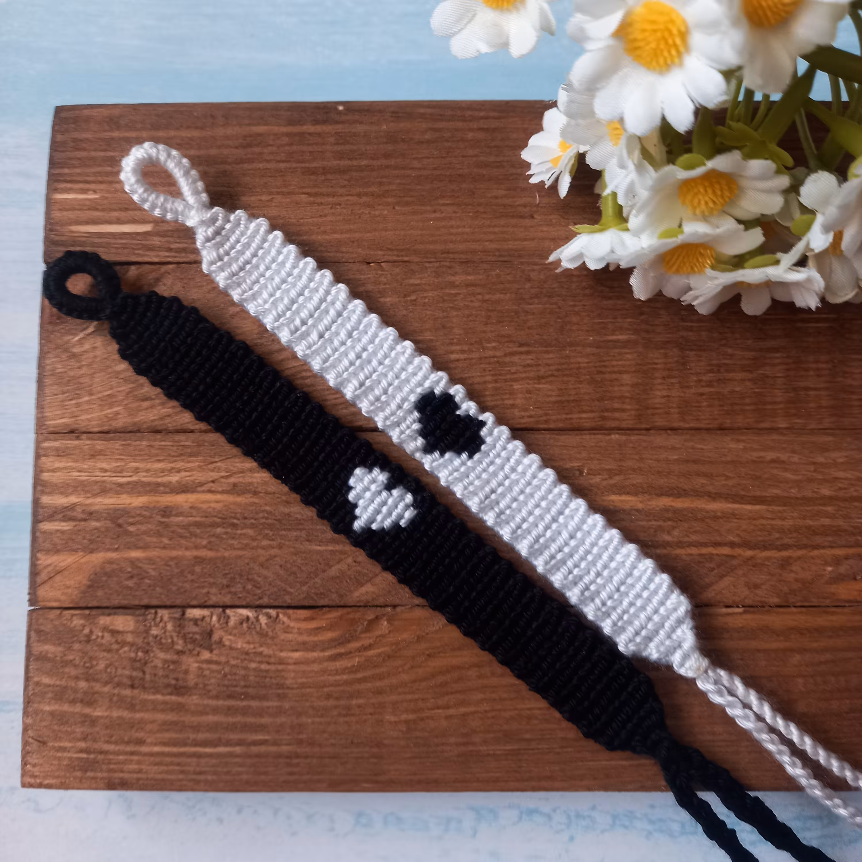 ست دستبند ویژه ولنتاین دستبند دوستی بافت طرح قلب