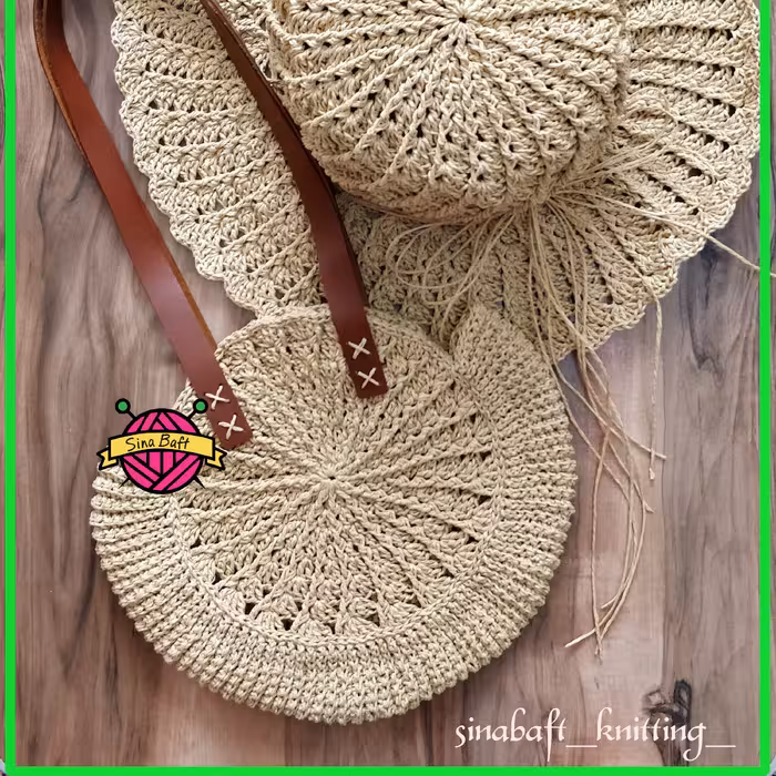 ست کلاه ساحلی و کیف طرح خورشید