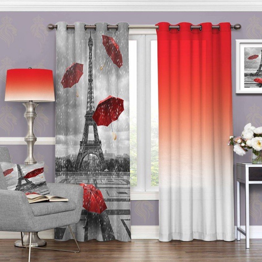 پرده چاپی پانچ طرح نقاشی و منظره کد1650