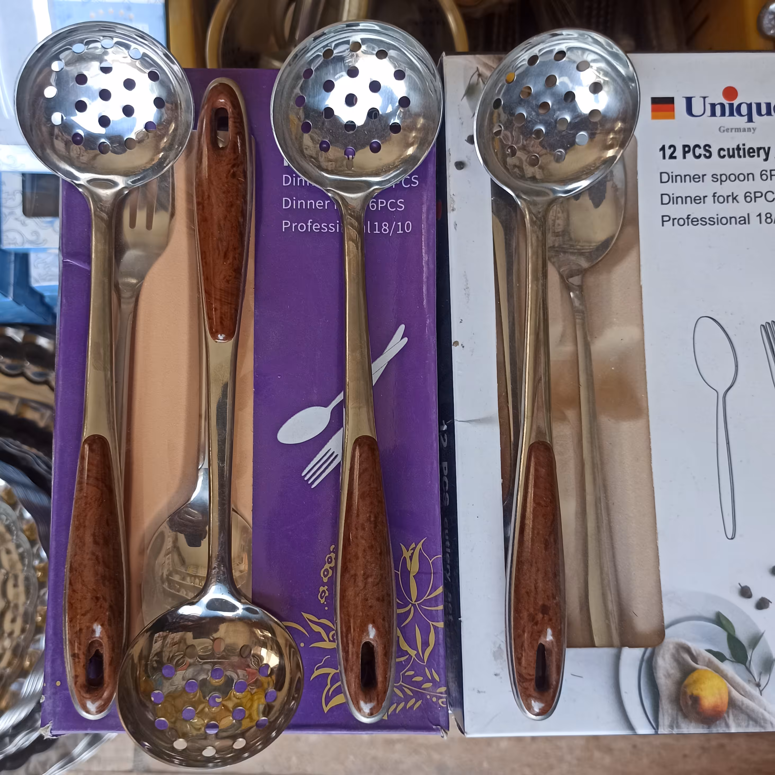 ملاقه نقلی طرح چوب ملاقه کوچک آشپزی ملاقه سوراخدار 35 در لوازم خانگی مشهد کمالی 