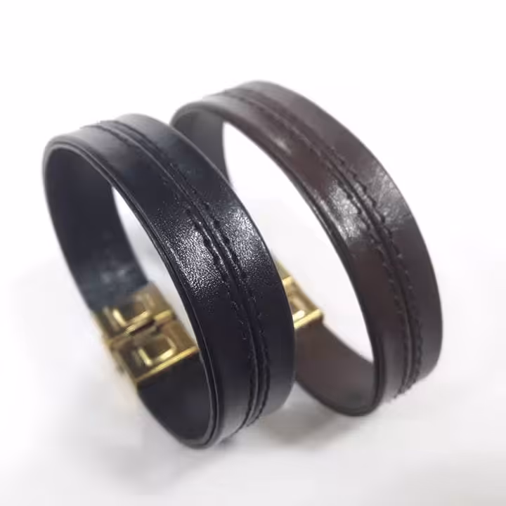 دستبند چرم گاوی طبیعی