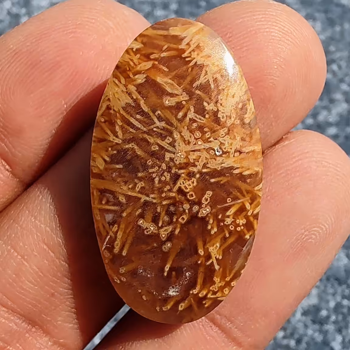 نگین عقیق روتایل پرتقالی 