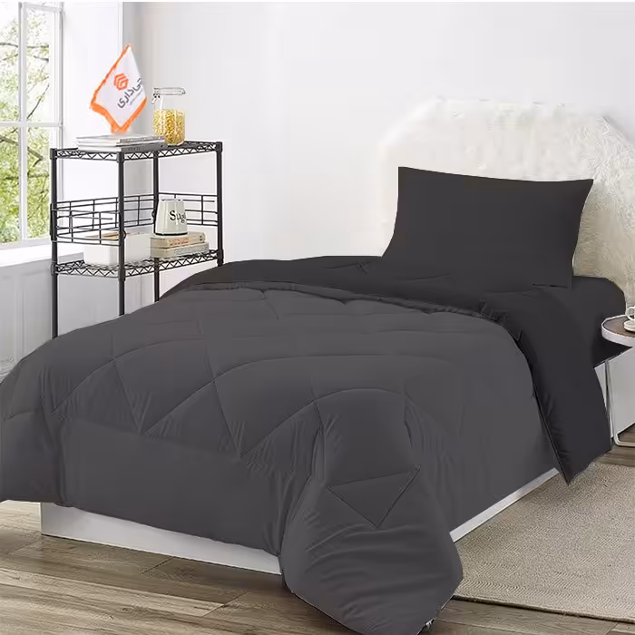 سرویس روتختی چیداری مدل دورو  یک نفره  رنگ طوسی تیره مشکی عرض 120