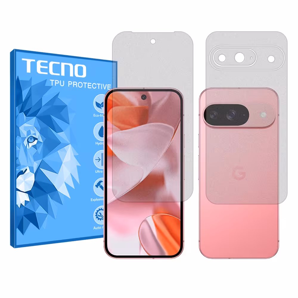 گلس صفحه نمایش و پشت گوشی گوگل Pixel 9 مدل هیدروژلی مات برند تکنو کد SS