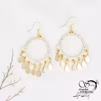 گوشواره حلقه جواهری کد 12205