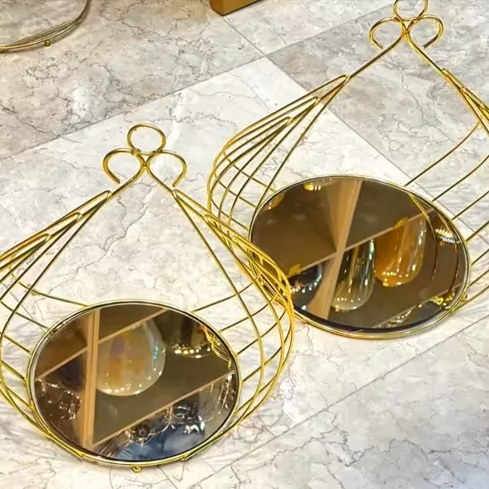 سینی دکوری پیازی (سایز مختلف) (آبکاری فورتیک )