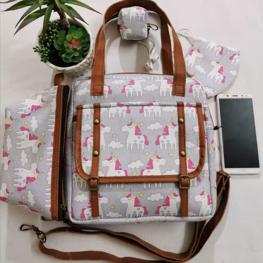 ست گلگلی چهارتیکه کیف سگکدار کد 9