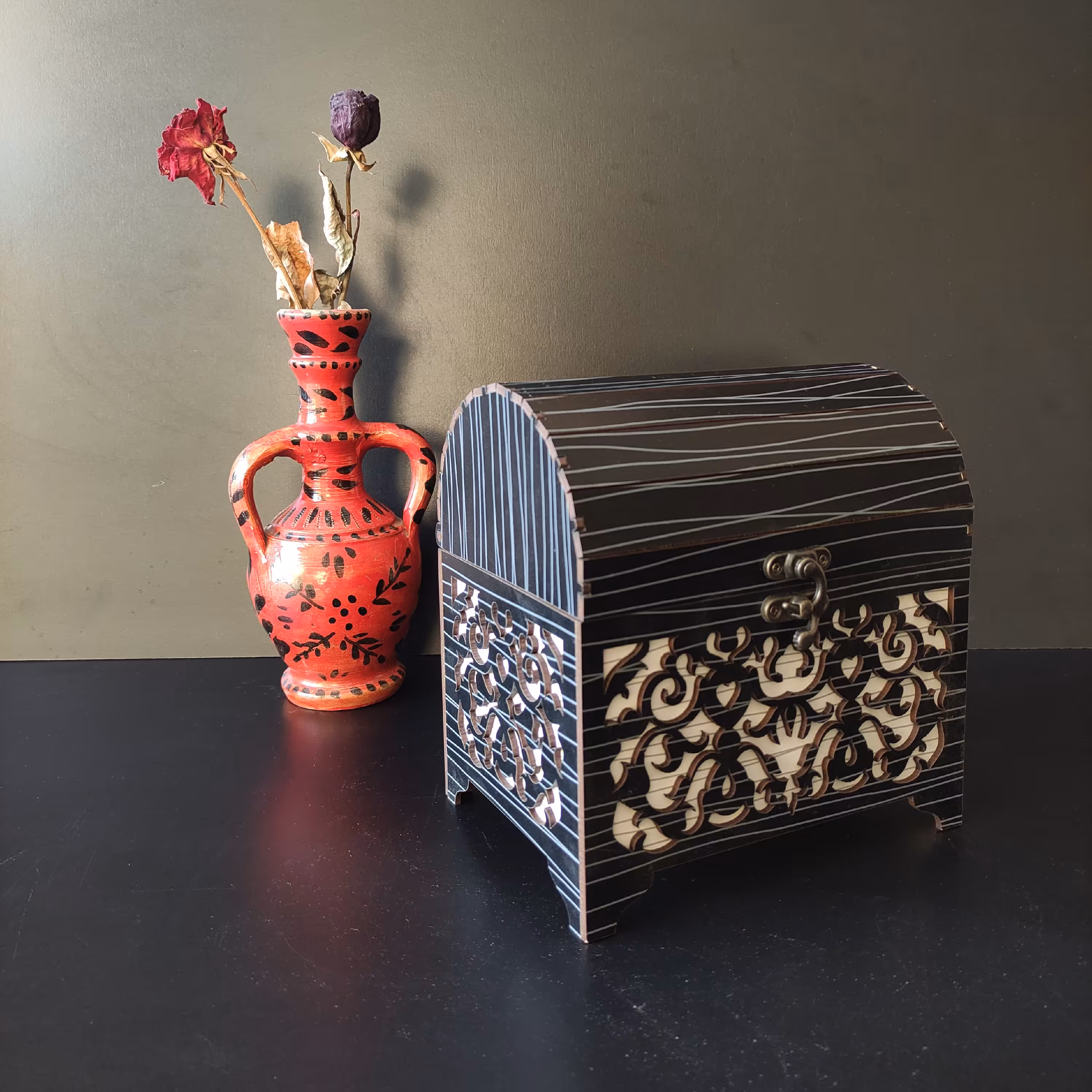 صندوقچه بزرگ قفل دار طرح باران