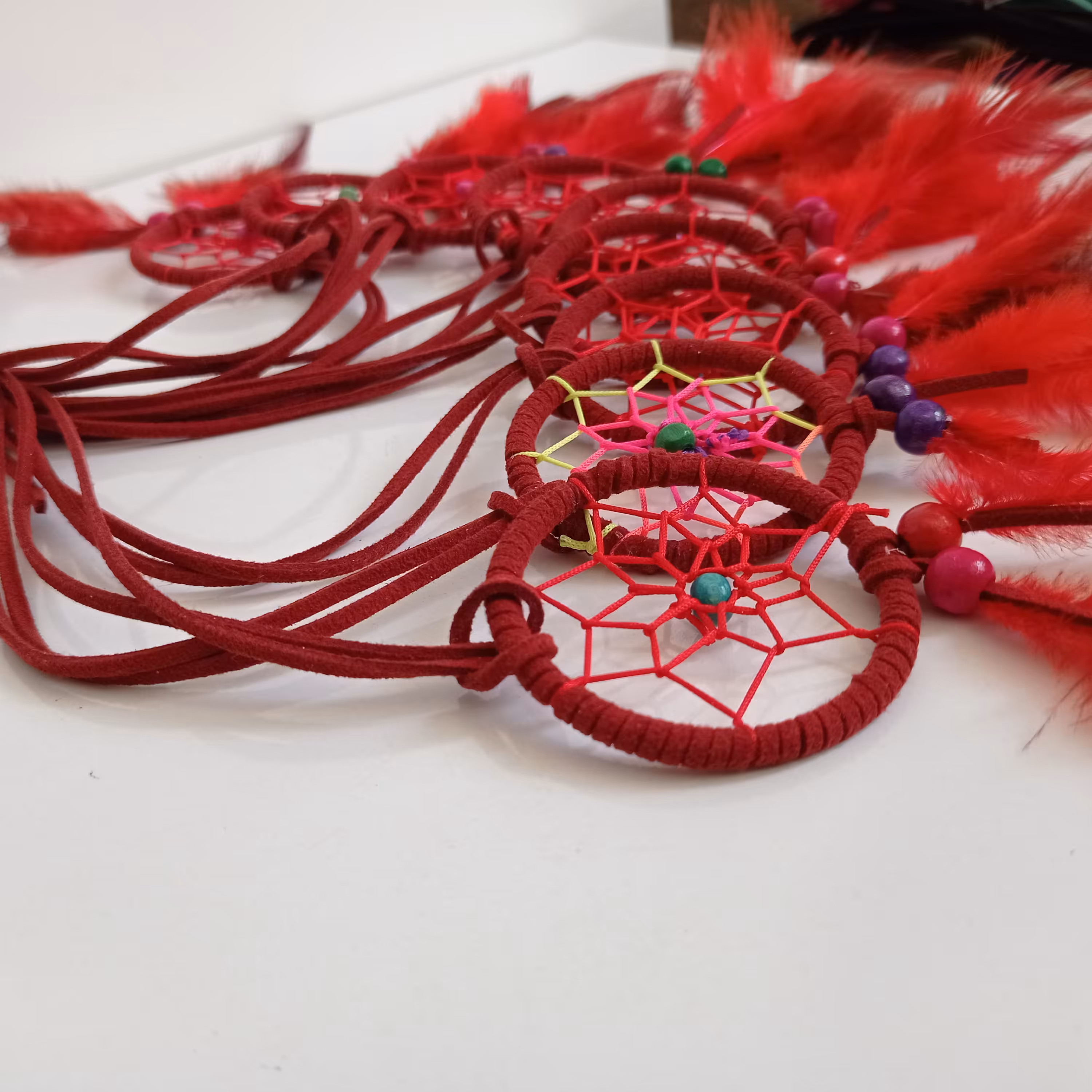 آویز ماشین و دریم کیچر یا کابوس گیر قرمز رنگ با کیفیت عالی 