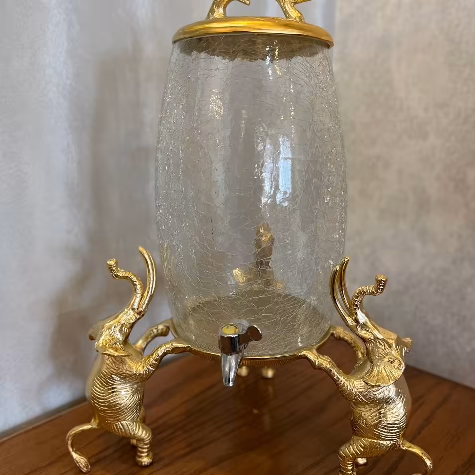 کلمن 5 لیتری مدل فیل جنس الومینیوم تلفیق فلزو شیشه  ،( با پس کرایه)