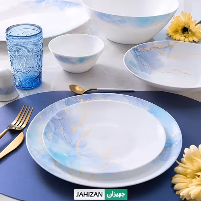 سرویس غذاخوری 28پارچه پارس اپال مدل اسکای آبی کد936