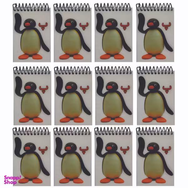 دفتر یادداشت مدل حروف الفبایی طرح پ پنگوین بسته 12 عددی