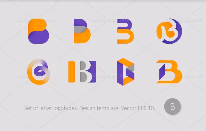 وکتور لوگوی حرف B خلاقانه | گرافیک با طعم تربچه
