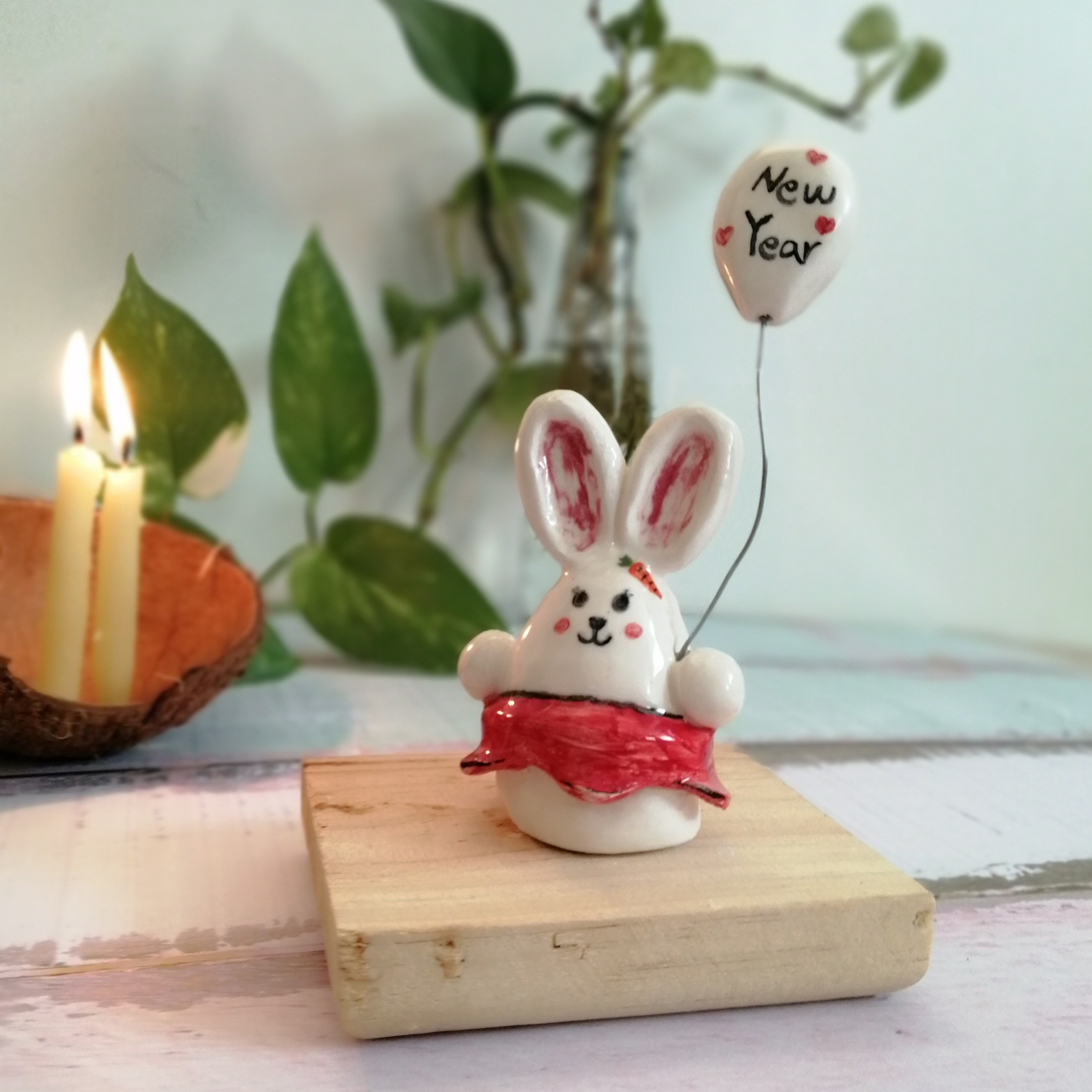 خرگوش مجسمه هفتسین عروسک دکوری سرامیک تزیینی