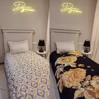 لحاف یک نفره طرح گل طلایی و مشکی