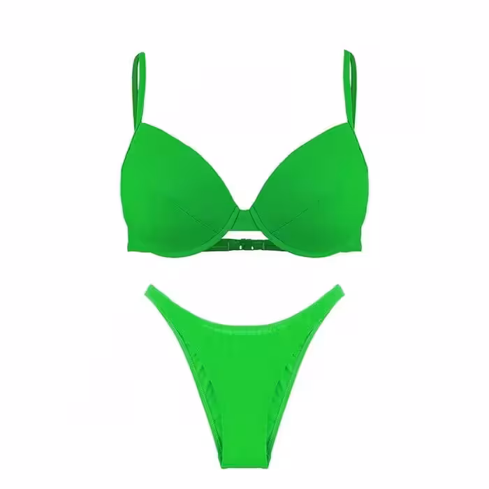 مایو شنا زنانه دوتکه بیکینی فنردار IS مدل MODA ITALIA001   سبز M