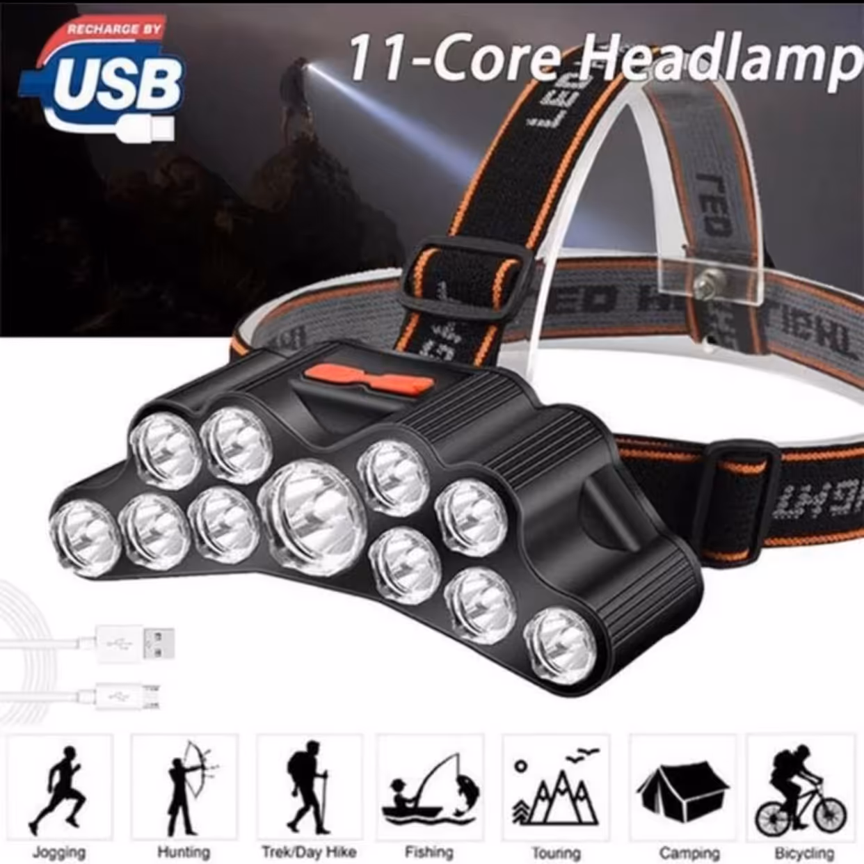 چراغ قوه شارژی هدلایت بسیار قوی 