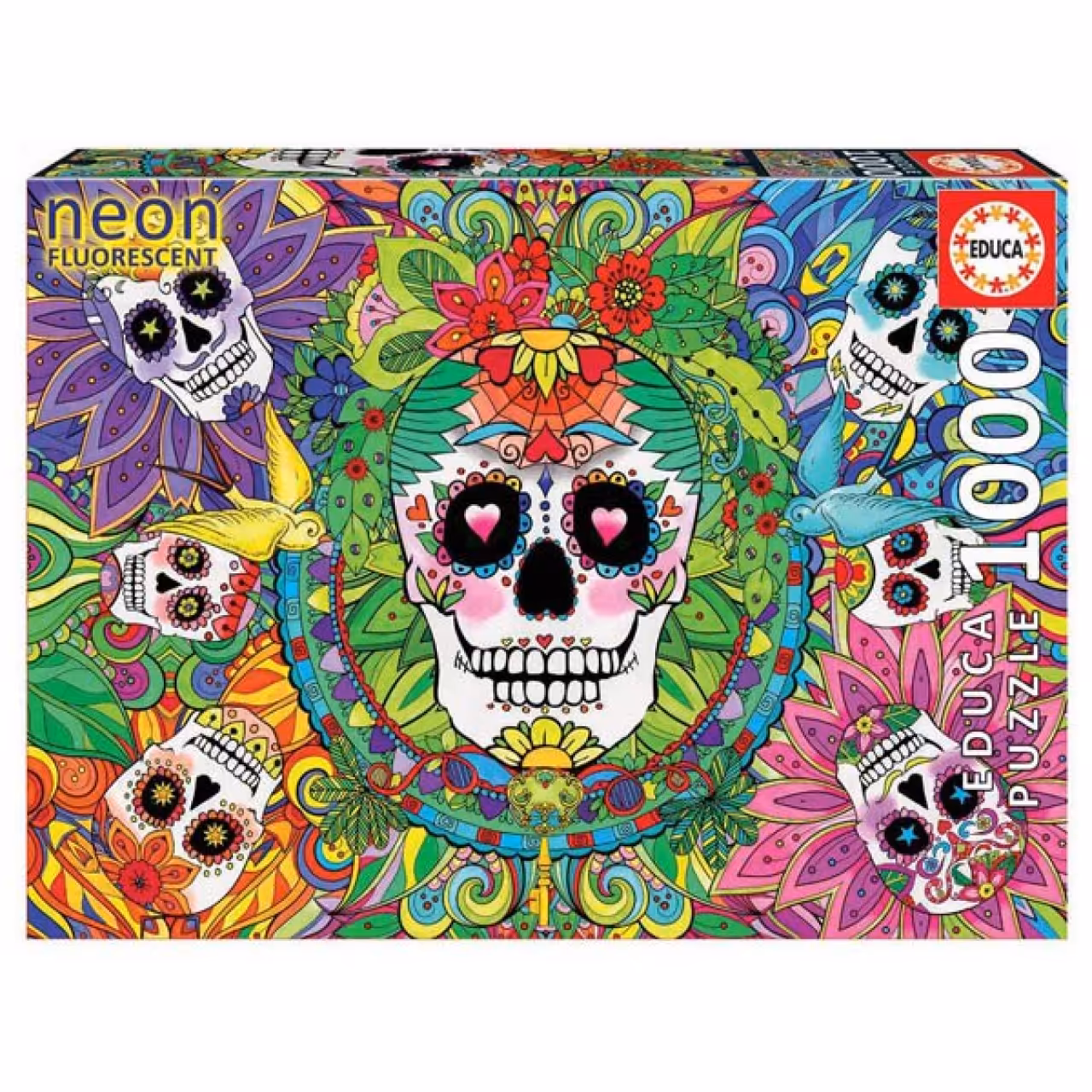 پازل 1000 تکه ادوکا مدل  SKULLS AZUC NEON