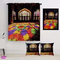 پرده رنس مدل S2-41024 به همراه تابلو و کوسن