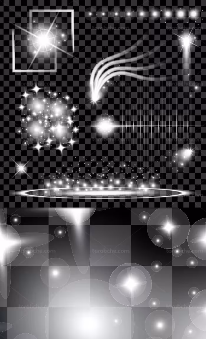 وکتور افکت نوری بدون پس زمینه | گرافیک با طعم تربچه