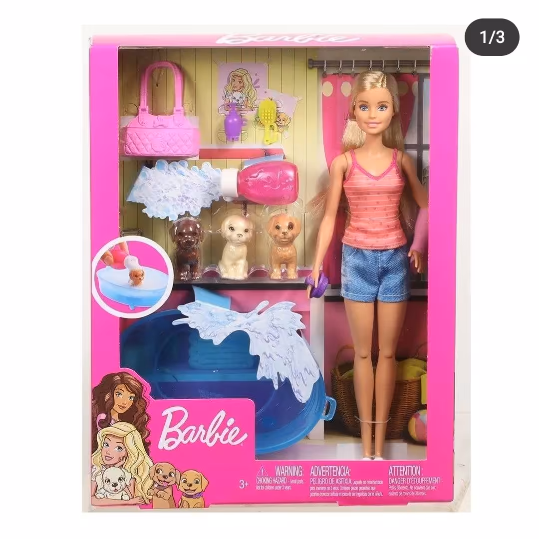 باربی متل مو بلوند با اکسسوری های جذاب و هاپو خوشگلش