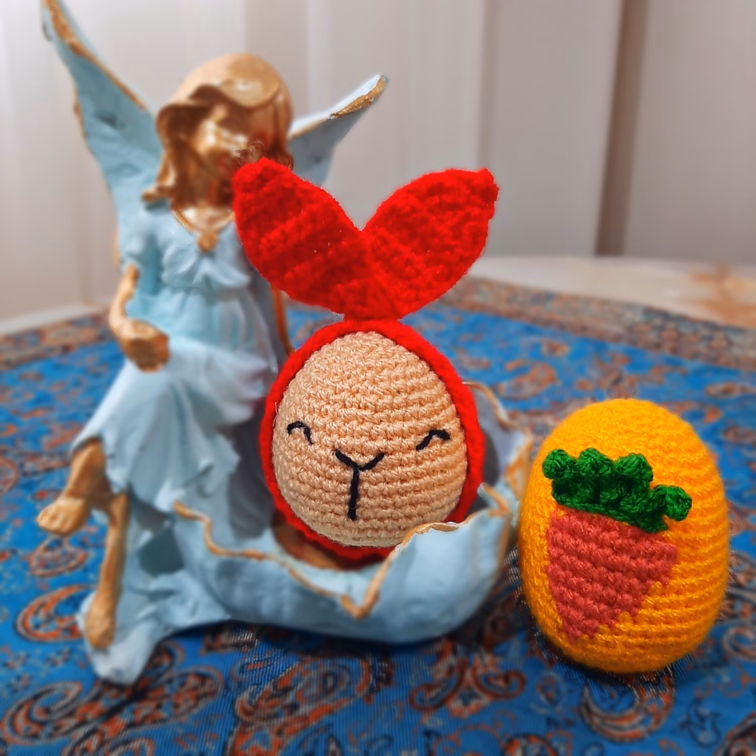 تخم مرغ رنگی قلاب بافی(هفت سین)(سفره هفت سین)(تخم مرغ رنگی خرگوشی)تخم مرغ رنگی)دانه ای 35هزارتومن