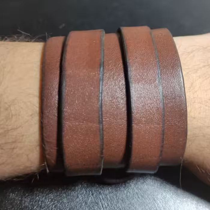 دستبند اسپرت از جنس چرم بامتراژ مچ دستمال زیبا و قشنگ