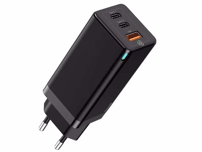 شارژر دیواری سه پورت سریع بیسوس Baseus BS-E915 GaN Mini Quick Charger