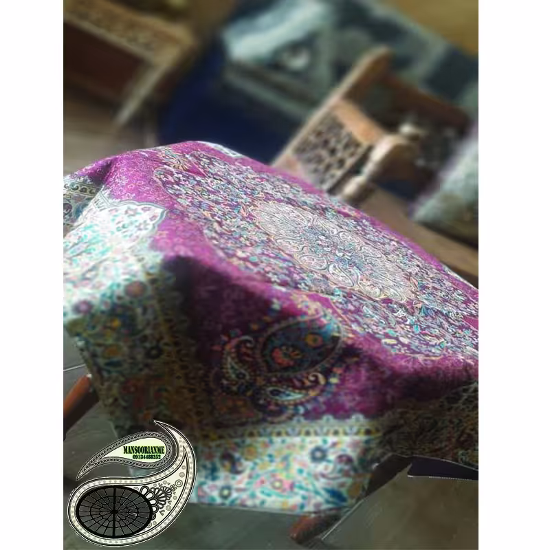 رومیزی مربعی ترمه یک دریک طرح افشار