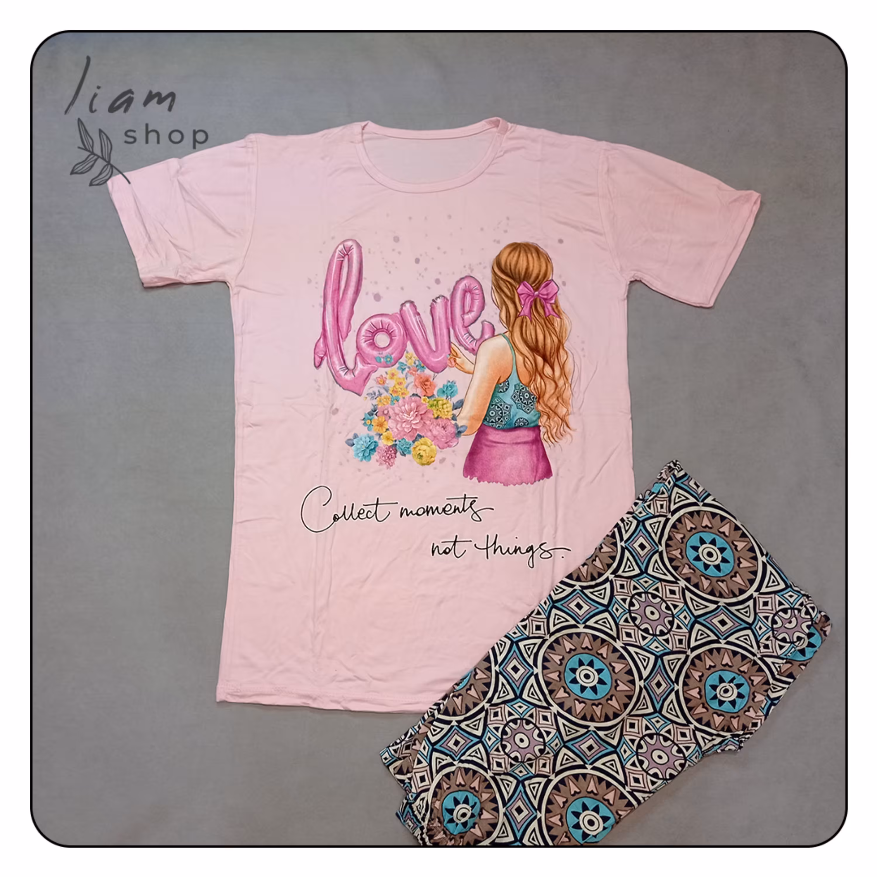 ست تیشرت و شلوار طرح love