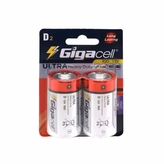 باتری سایز بزرگ R20 گیگاسل مدل Ultra Heavy Duty بسته 2 عددی