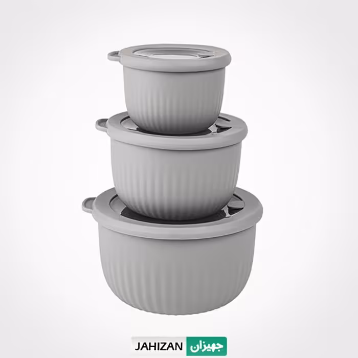 ست کاسه گرد دربدار شیاردار لیمون کد 223335