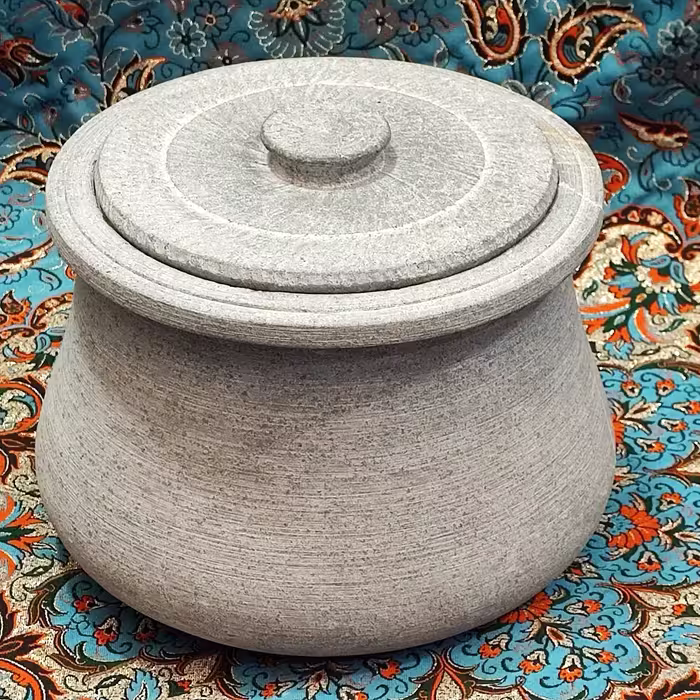 دیگ سنگی 8 نفره شلغمی مدل 4 رنگ سنگ اصل