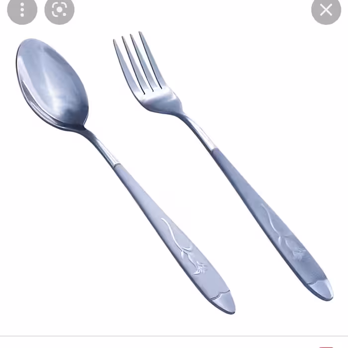 قاشق وچنگال  غذاخوری استیل گل میخک