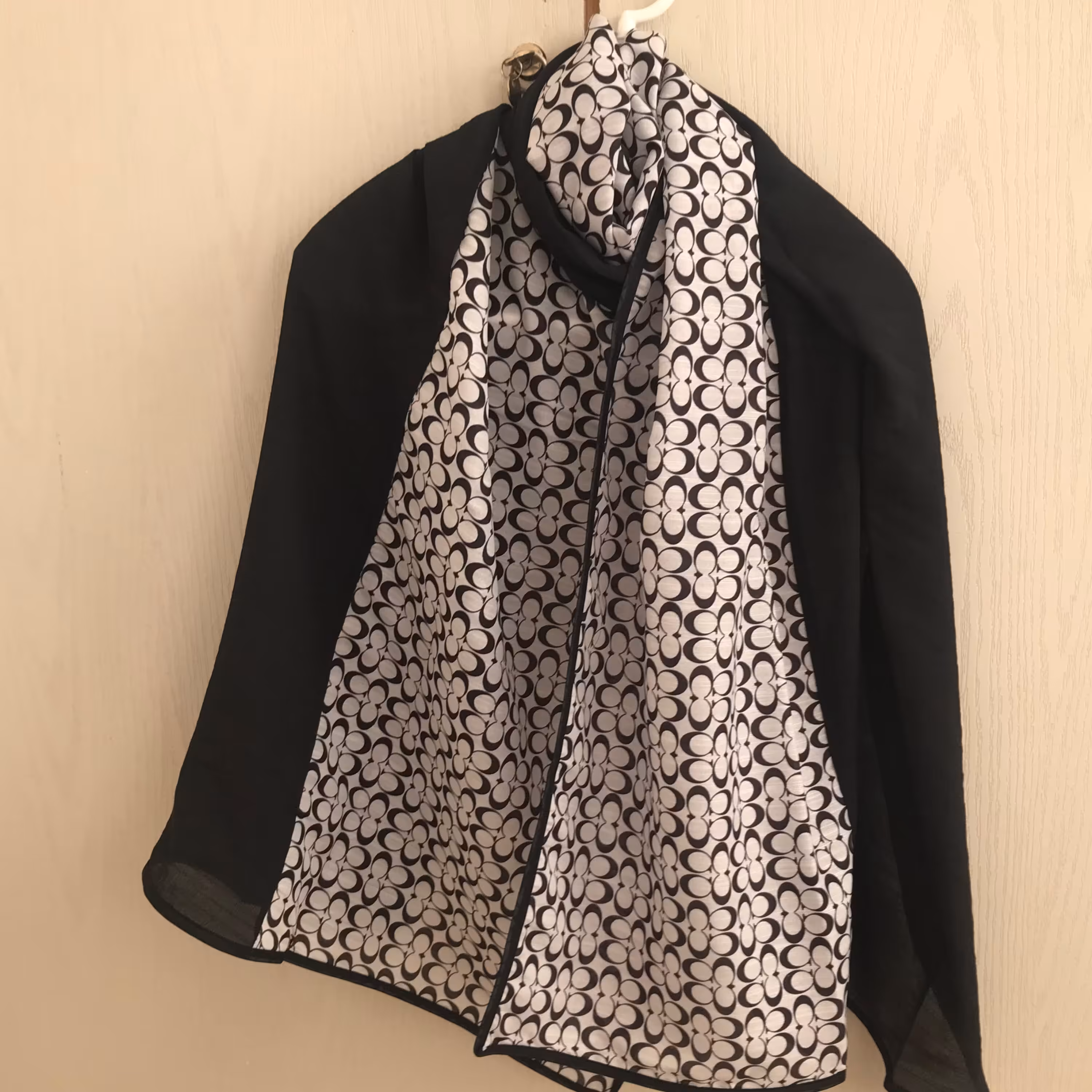 شال مشکی نخی دو تیکه                     