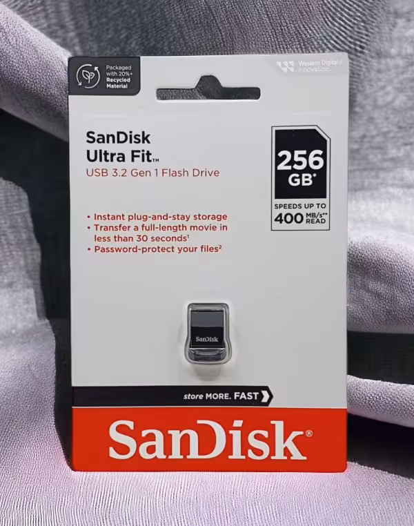 فلش 256 گیگ سن دیسک مدل Sandisk Ultra Fit  USB3.2 Gen1  400MB/s