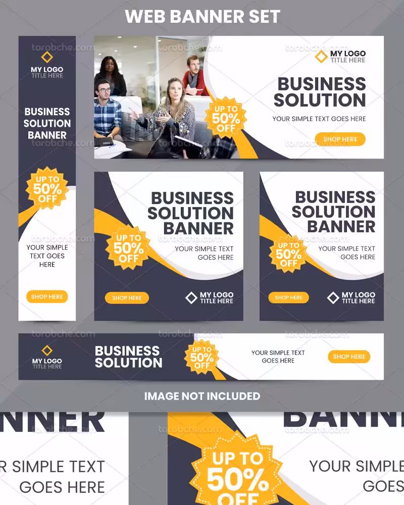 وکتور بنر در ابعاد مختلف با کیفیت | گرافیک با طعم تربچه