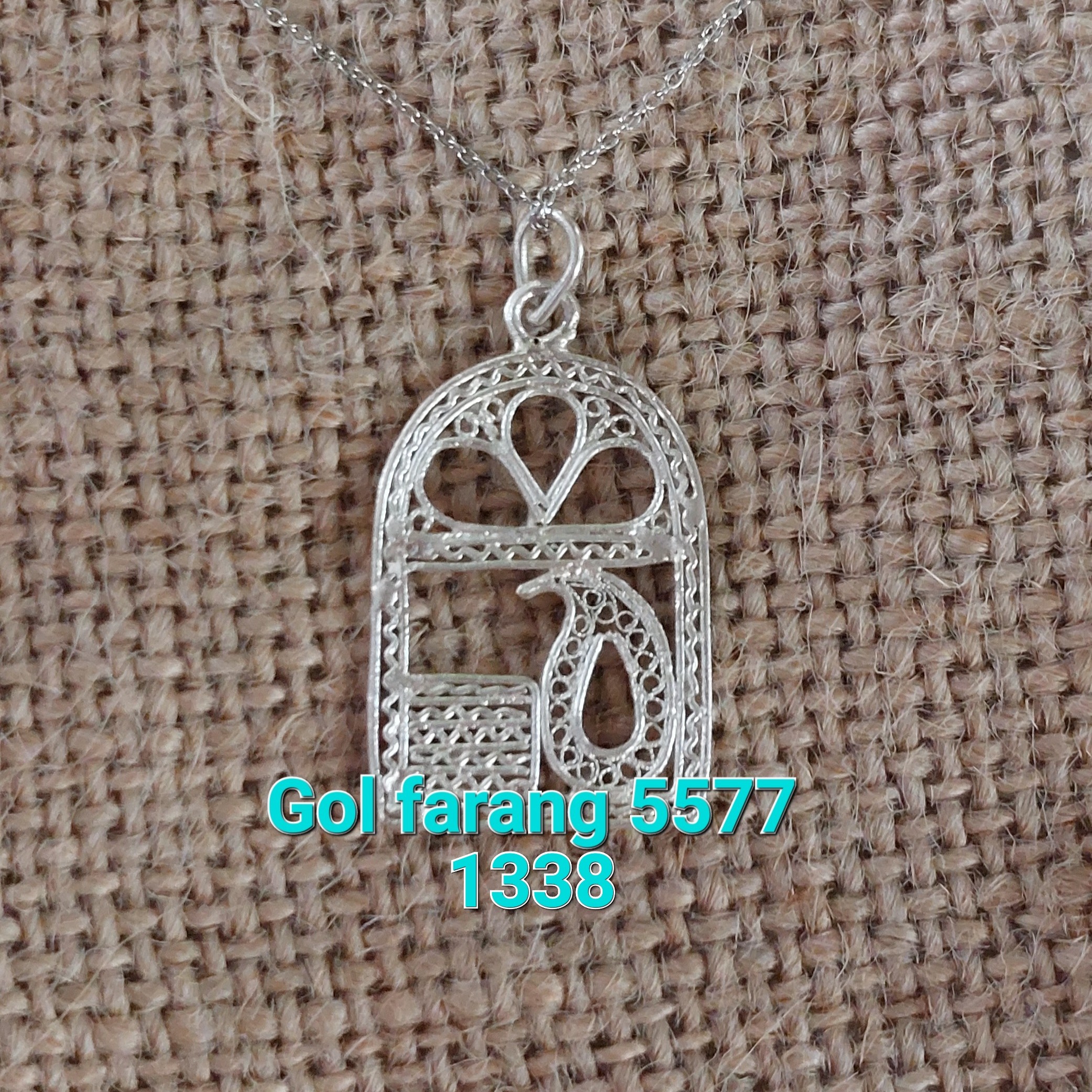 گردن آویز ملیله مدل اورسی،وزن3گرم،جنس نقره خالص 999