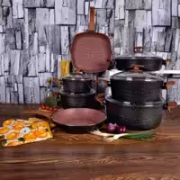 سرویس 12پارچه گرانیتی Eviz طرح سویینگ مشکی