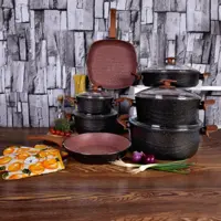 سرویس 12پارچه گرانیتی Eviz طرح سویینگ مشکی